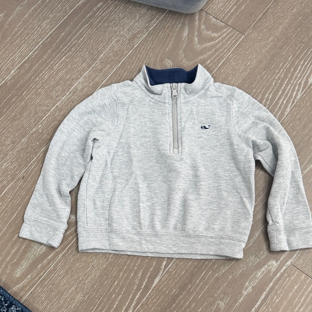 Vineyard Vines Heather Gray Kids Quarter-Zip Sweatshirt